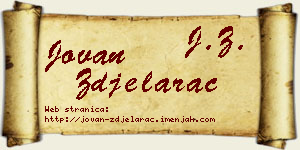 Jovan Zdjelarac vizit kartica